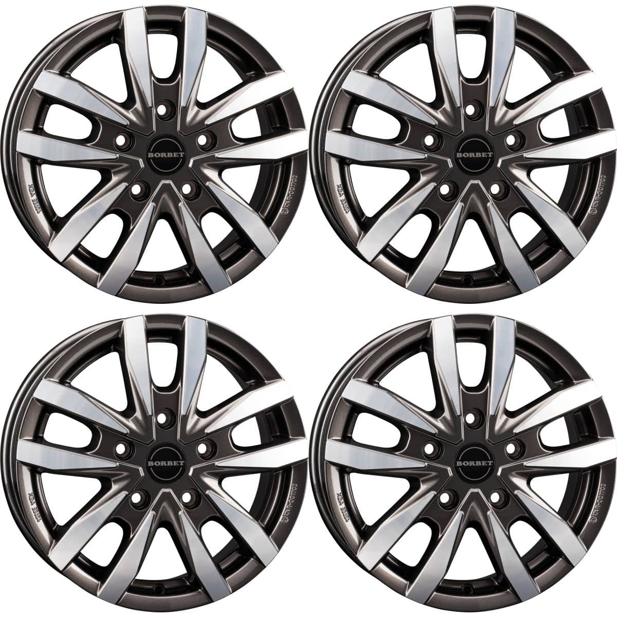 BORBET Alufelge CW5 mistral anthracite polished glossy 16 Zoll Crafter-MAN TGE ab Bj. 07-18 4er-Set - CW5 65660120565-1MAGP-T