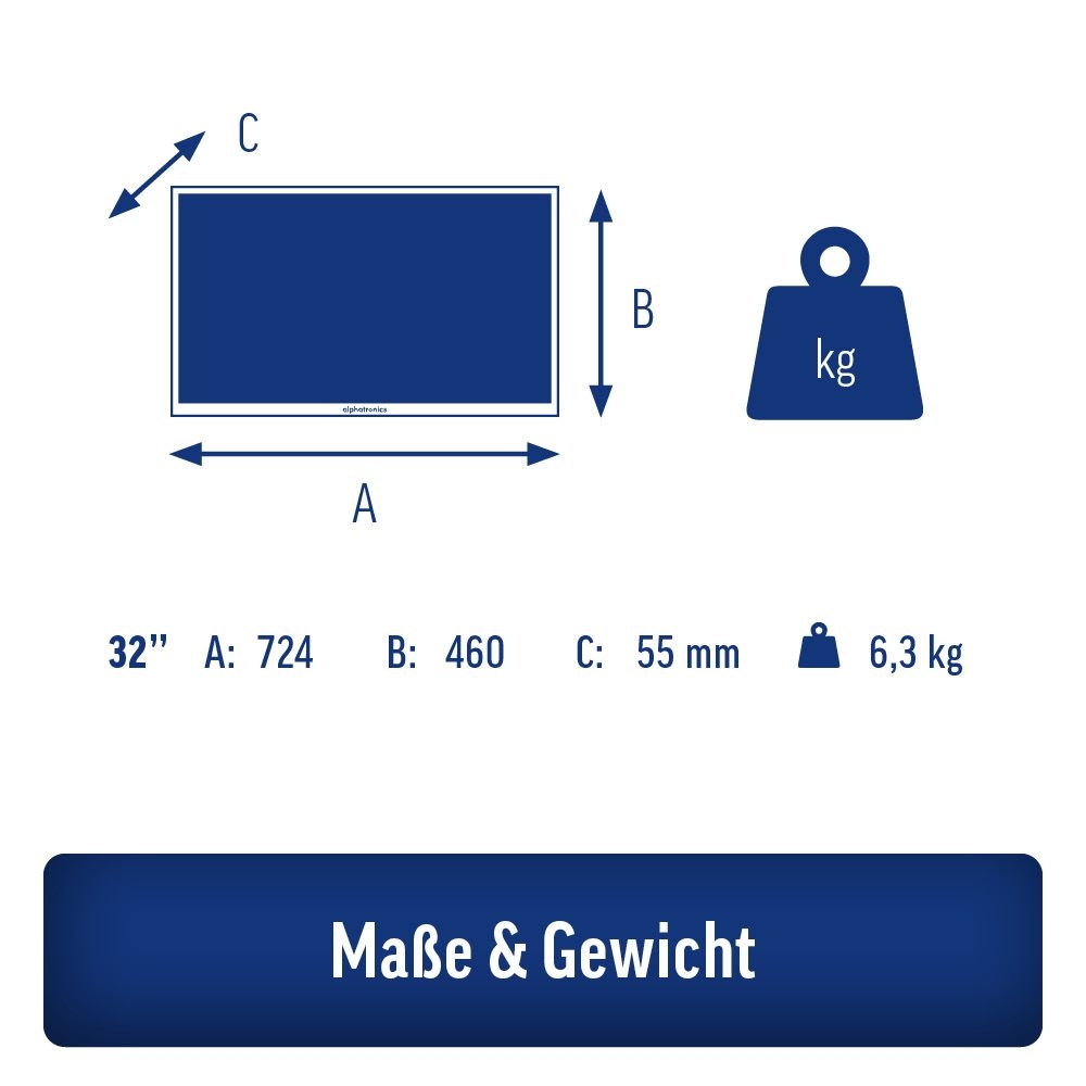 ALPHATRONICS SLA-32 W 4K SMART TV 32- -80 cm- Triple Tuner- BT 5.0- schwarz - 990981