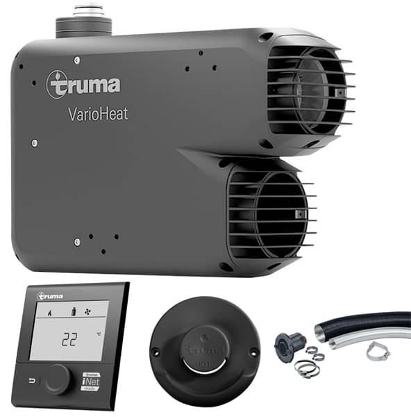 Heizungset- Heizung inkl. Wandkaminset WK 64 L- Kaminaussenteil WK schwarz