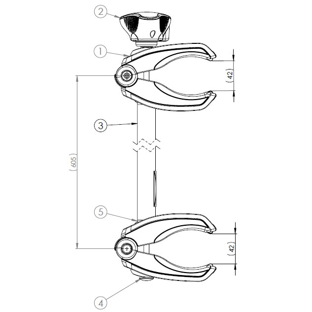 Thule BackSpace XT 3rd Bike Arm - 938200 - THULE 9382 Haltearm 3. Fahrrad fuer THULE 938 VeloSpace XT