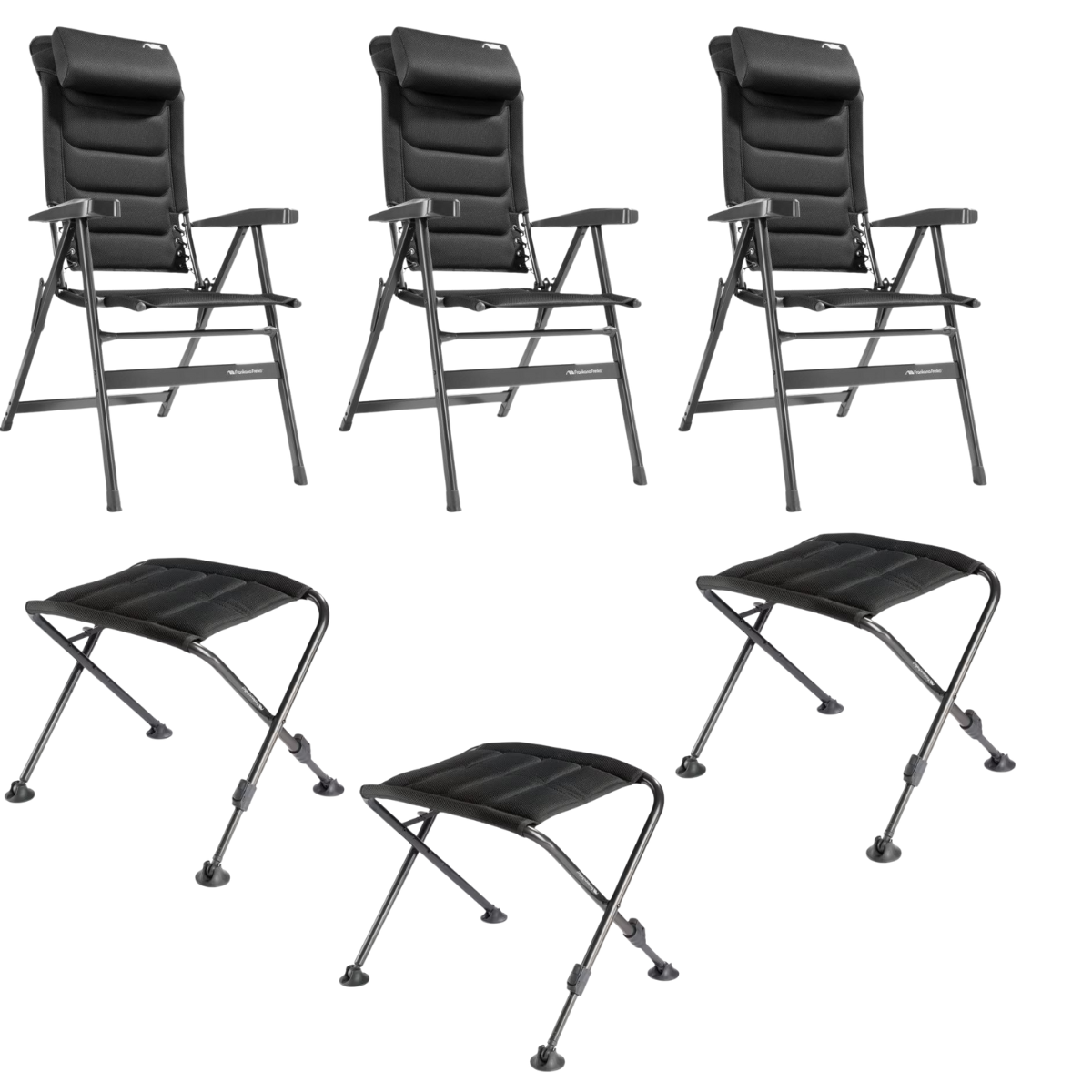FF Kollektion Stuhl HighQ Comfortable Blackline & Beinauflagen Exclusive 3er-Set
