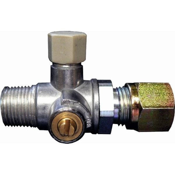 Pruefventil mit Absperreinrichtung fuer 8 mm Anlagen