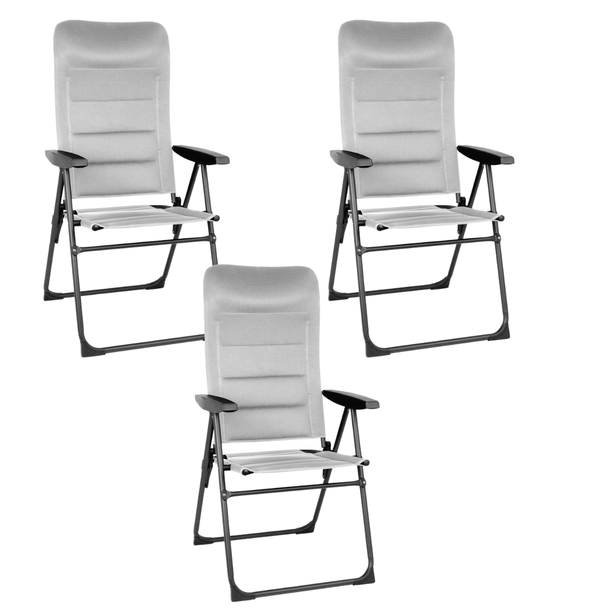 BRUNNER Campingstuhl SKYE 3D RT Grau 3er-Set - 0404060N.C06