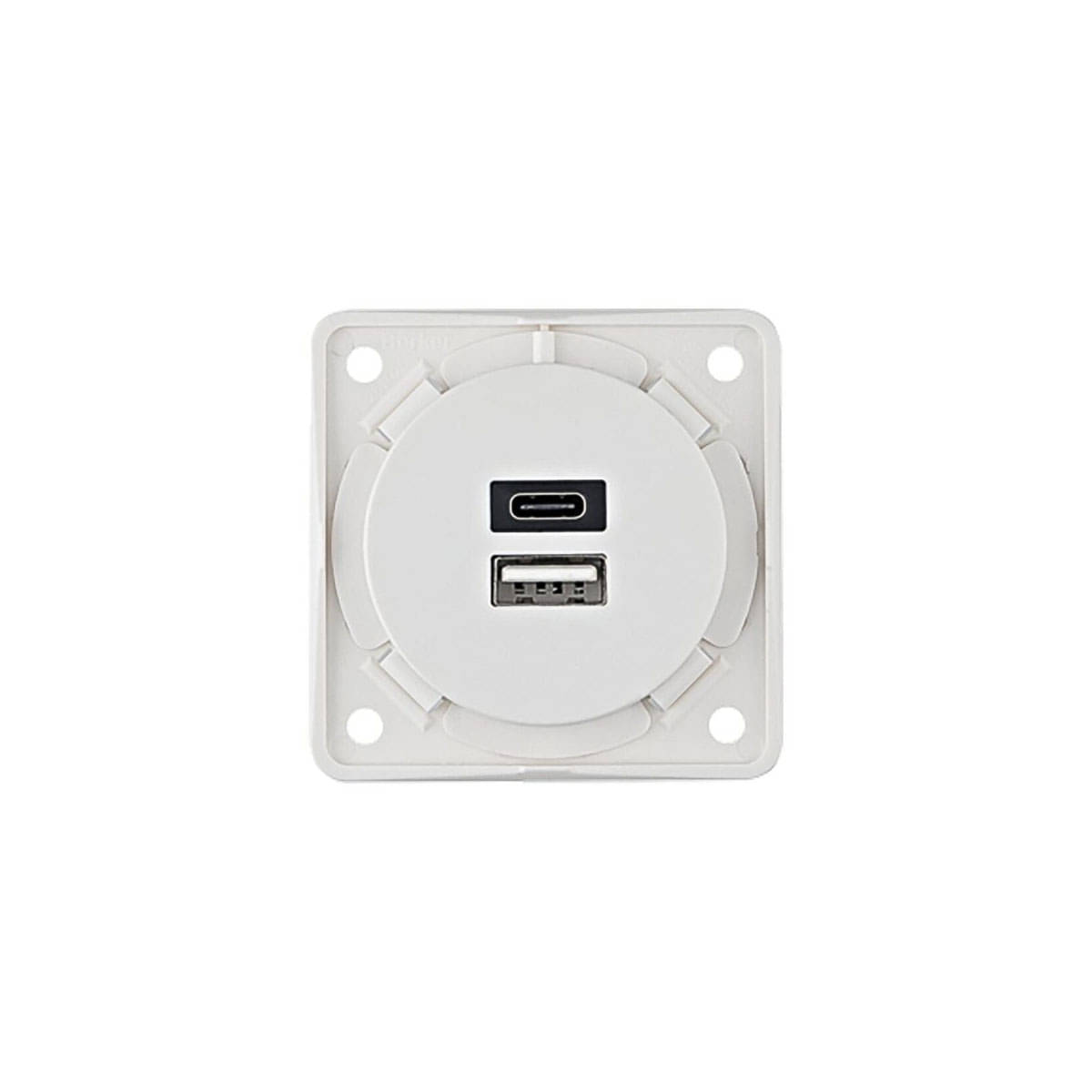 BERKER INTEGRO Flow Einbau-USB-C/A-Doppelladesteckdose 12V polarweiß matt BERKER INTEGRO Flow Einbau-USB-C-A-Doppelladesteckdose 12V polarweiss matt - 321-011