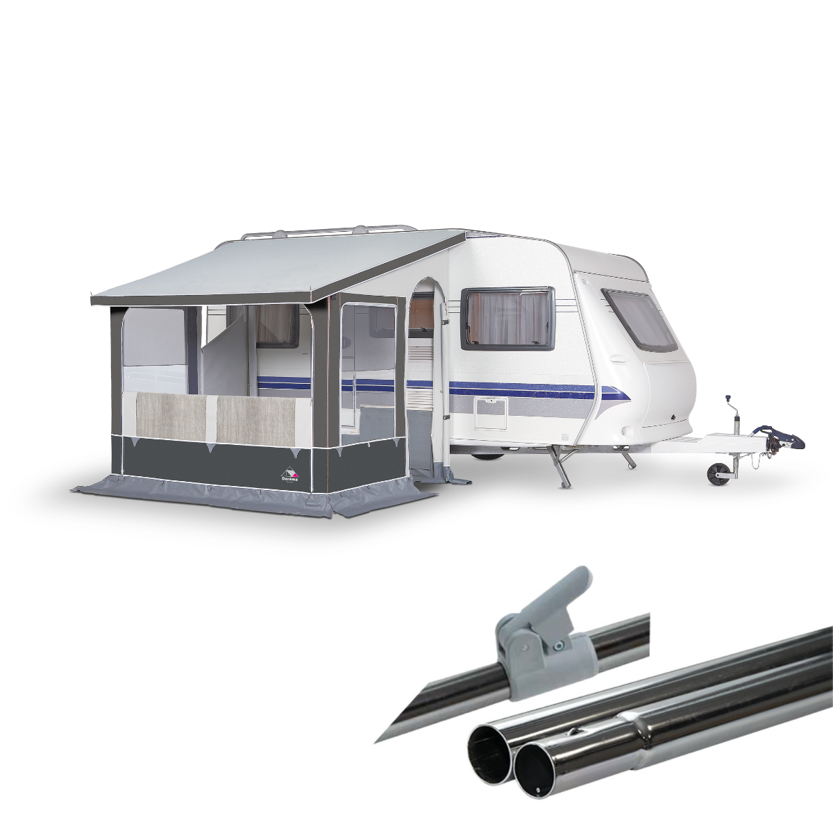 DOREMA Winter-Vorzelt OSLO- Gr. 1- 200x200 cm- Anbauhoehe 235-255 cm- 25 mm Stahlgestaenge - 65 - S25 W 12 1