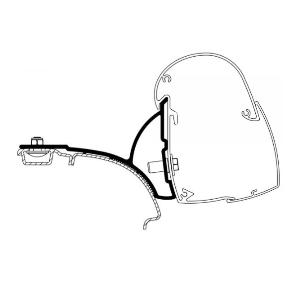 Markise THULE Omnistor 5102 Gehaeuse anthrazit 260 cm inkl- Adapterkit VW T5 T6 mit C-Schiene -nicht passend fuer Modell -California- Thule Art-Nr. 303048-301982