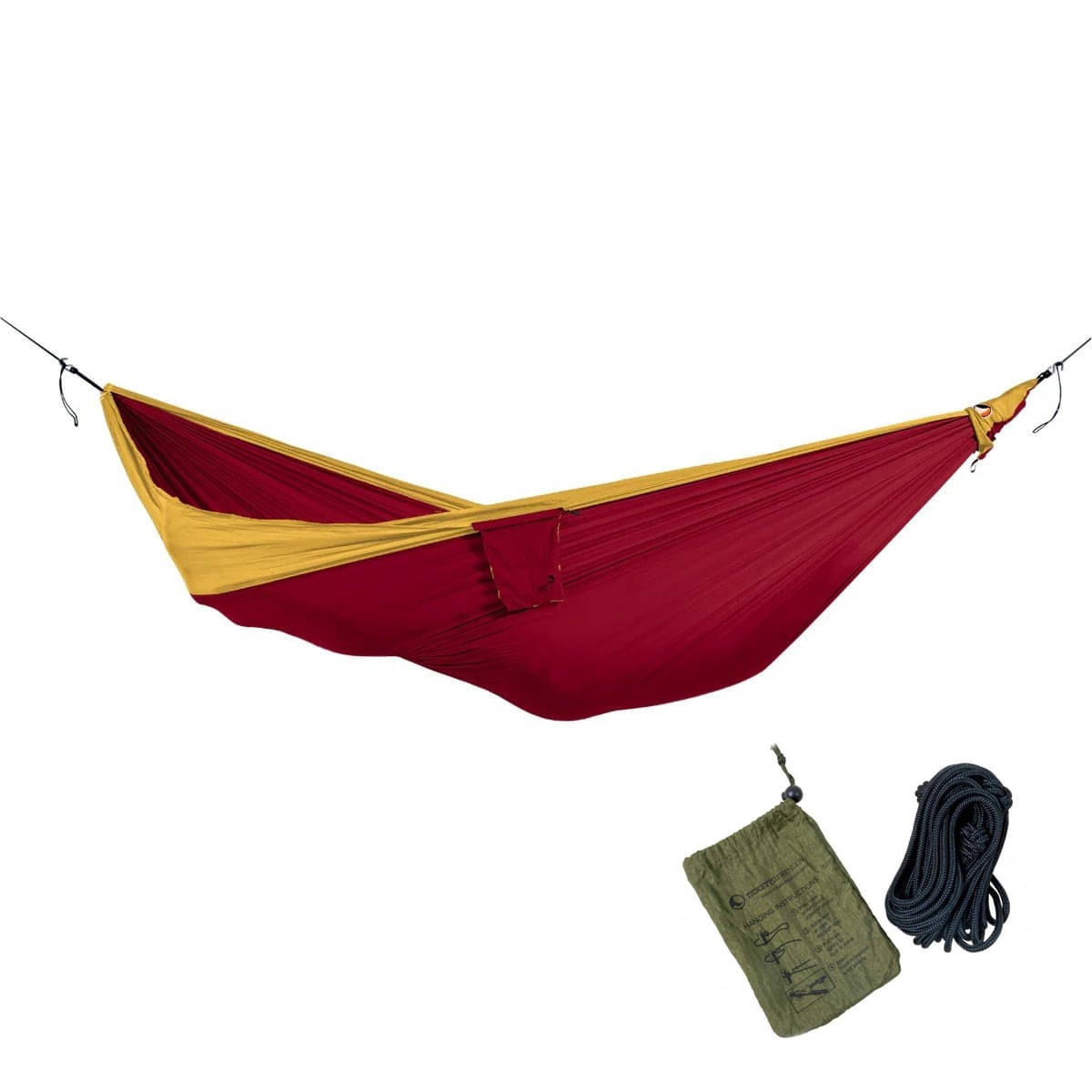 TICKET TO THE MOON King Size Hammock Haengematte Burgundy - Dark Yellow inkl. Nautical Ropes - TMK3437 TMROPE
