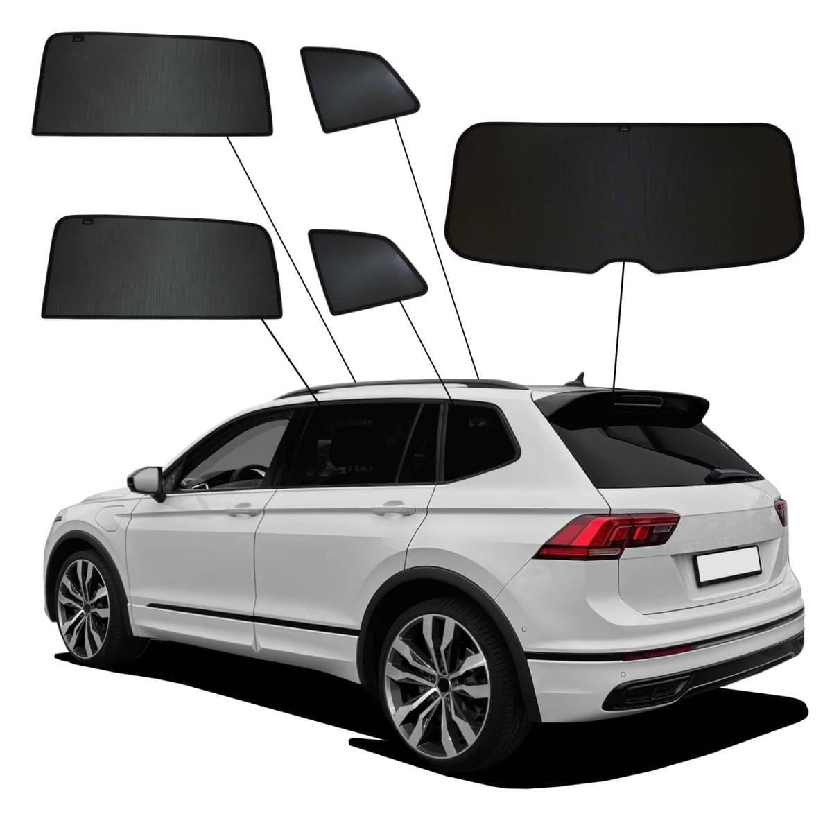 WINDESA SunClip Sonnenschutz - Sichtschutz VW Tiguan Allspace Bj. 2017-2024 Set ABC - sun-10406abc