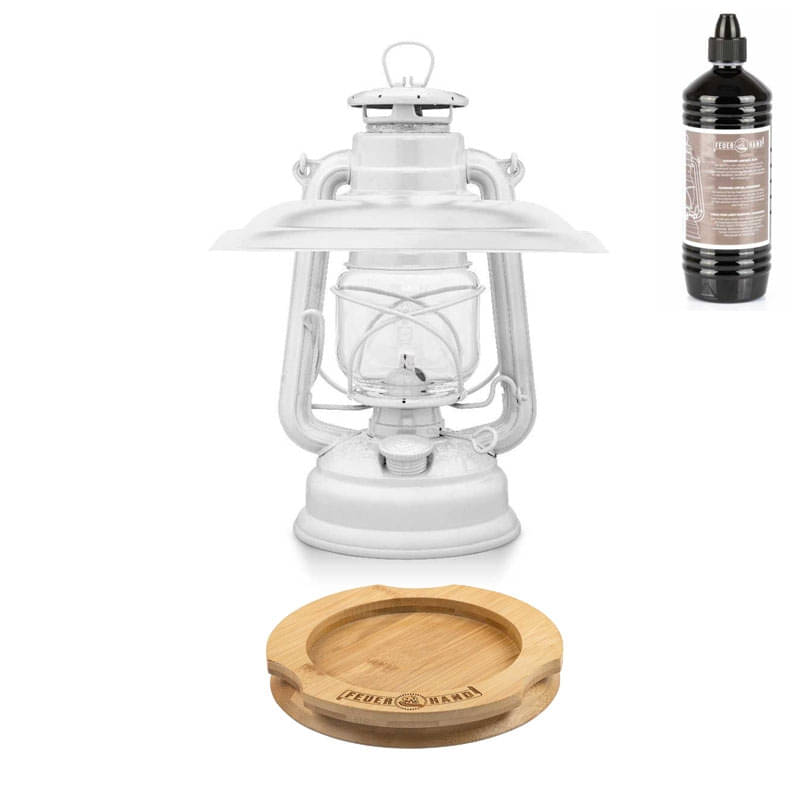 FEUERHAND Sturmlaterne 276 Pure White Komplett-Set 3.0