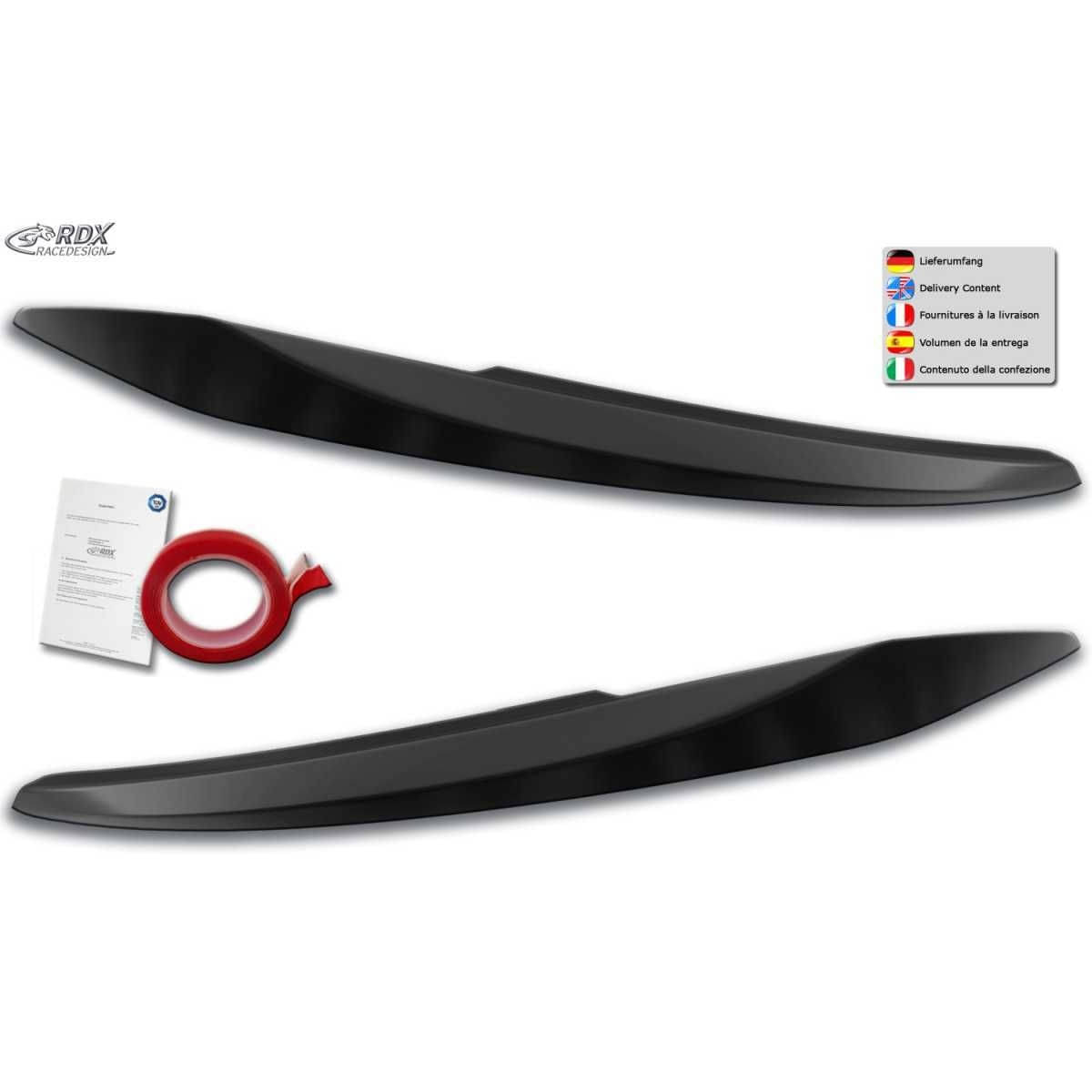 RDX Racedesign Scheinwerferblenden Boeser Blick fuer VW Touran 5T ab Bj. 2015 nur fuer Halogen-Scheinwerfer - RDSB158