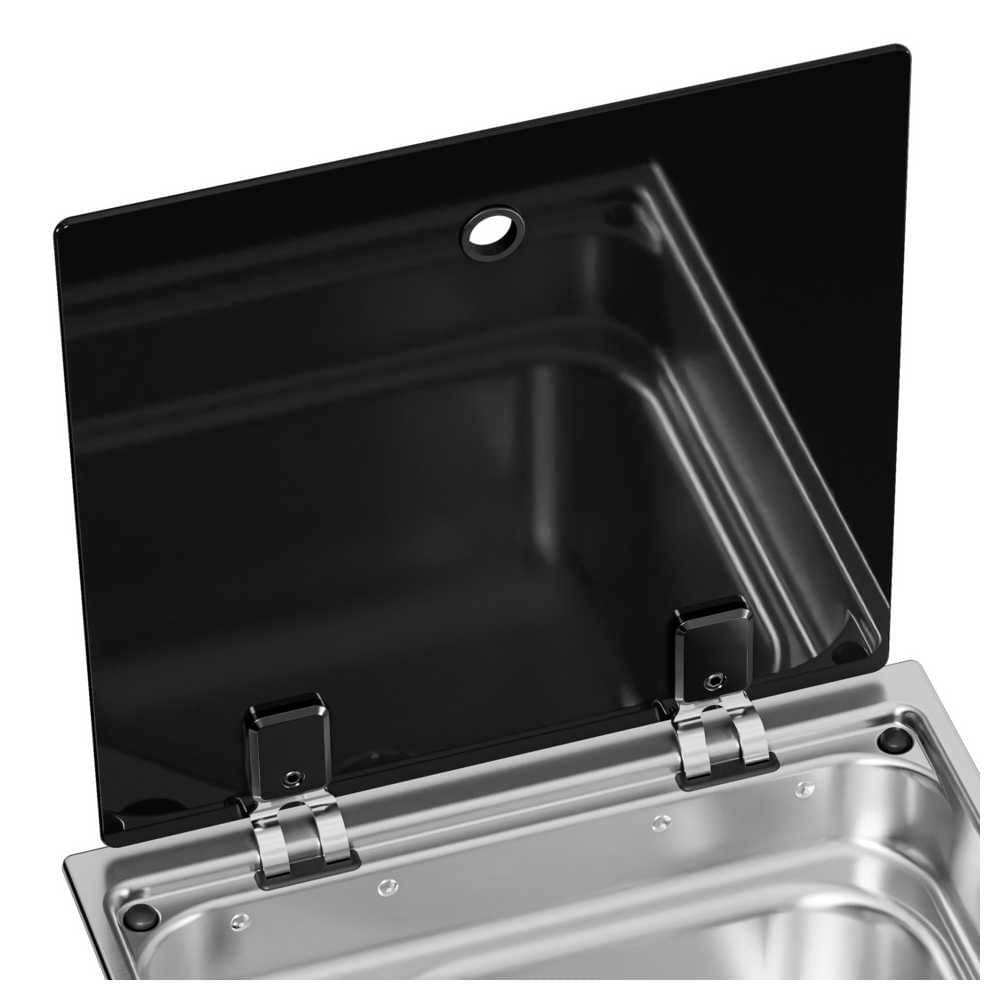 DOMETIC quadratisches Spuelbecken CVS1350G- mit Glasabdeckung- Edelstahl - 9600051161