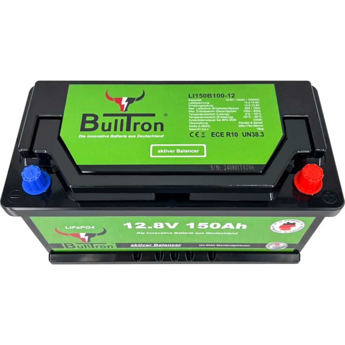 BULLTRON Lithium-Batterie BASIC 150Ah 12V inkl. BMS 100A Dauerstrom - LI150B150-12-B