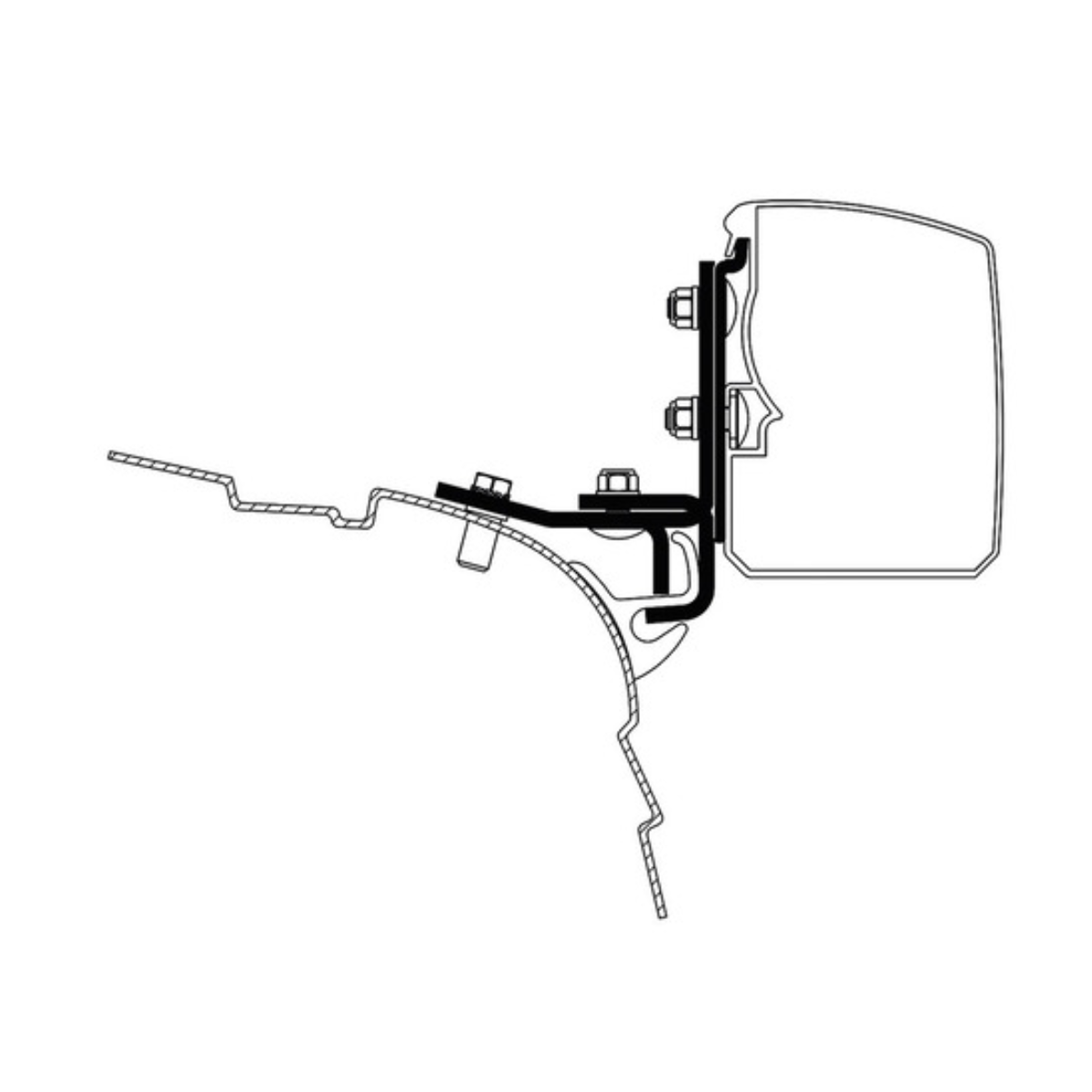 THULE Adapter Kit VW T5 T6 Reimo Multirail langer Radstand fuer Markise 3200 301933
