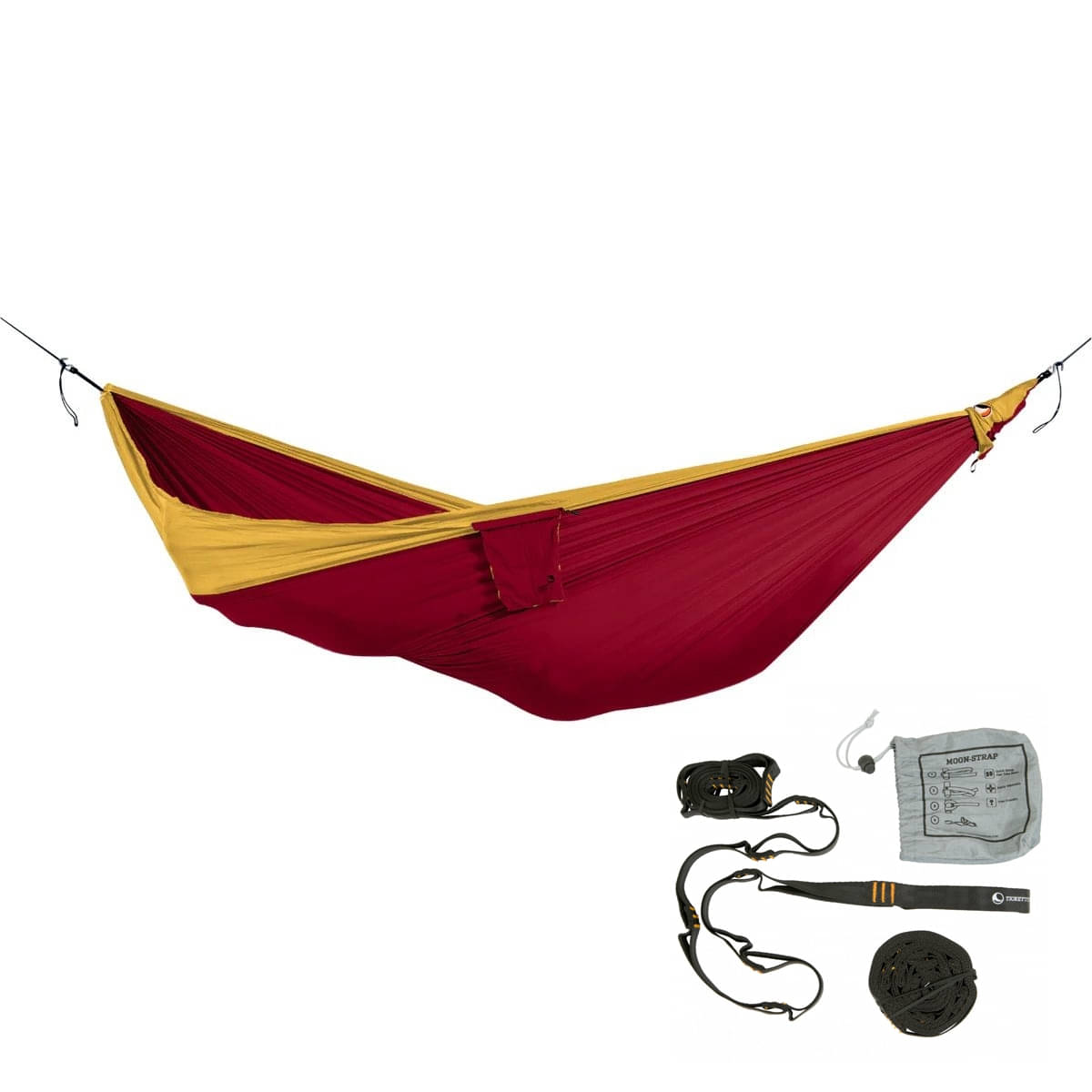 TICKET TO THE MOON King Size Hammock Haengematte Burgundy - Dark Yellow inkl. Moon Straps - TMK3437 TMSTRAP
