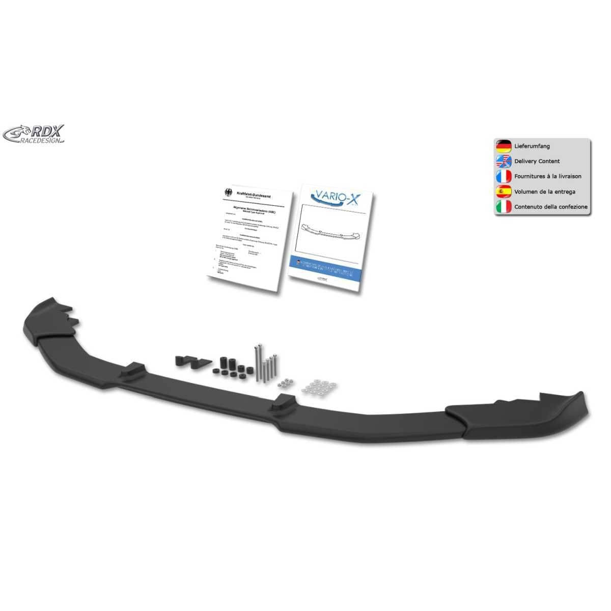 RDX Racedesign Frontspoiler Frontlippe VARIO-X fuer VW T6 Bj. 2015-2019 - RDFAVX30723