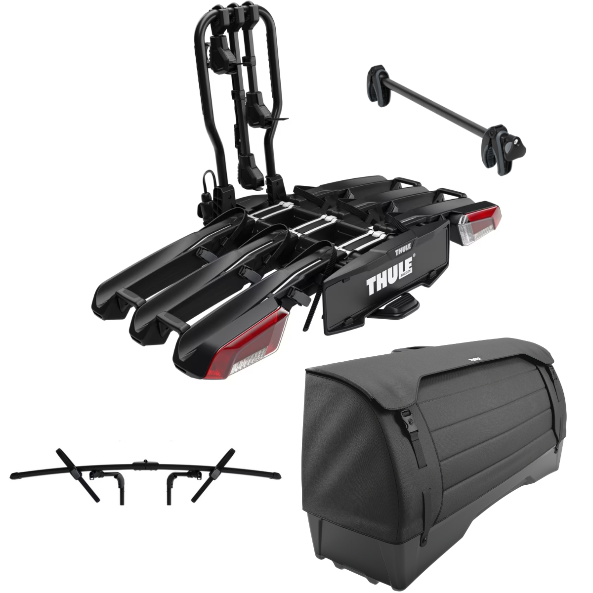 THULE 945 EasyFold 3 3B Fahrradtraeger 3-1 inkl. Erweiterung - Onto 2 Heckbox - 9451 9447 9092 9458
