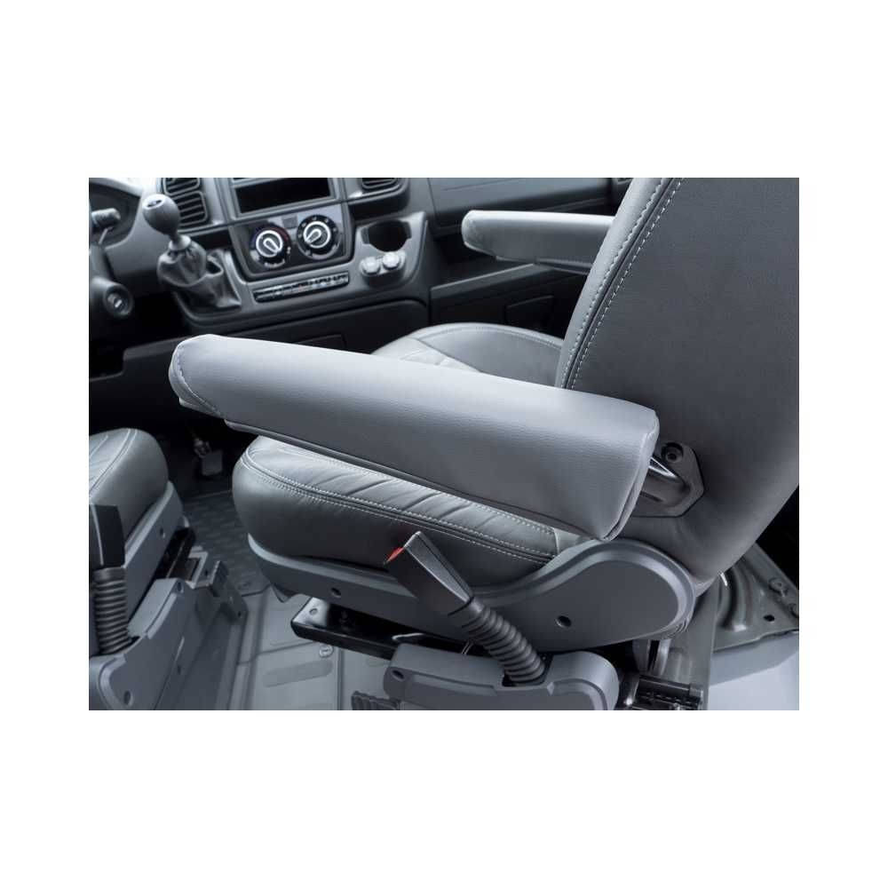 CARBEST Schonbezug Armlehne Fiat Fucato ab Bj. 06- Kunstleder Anthrazit- 2er-Set - 943564