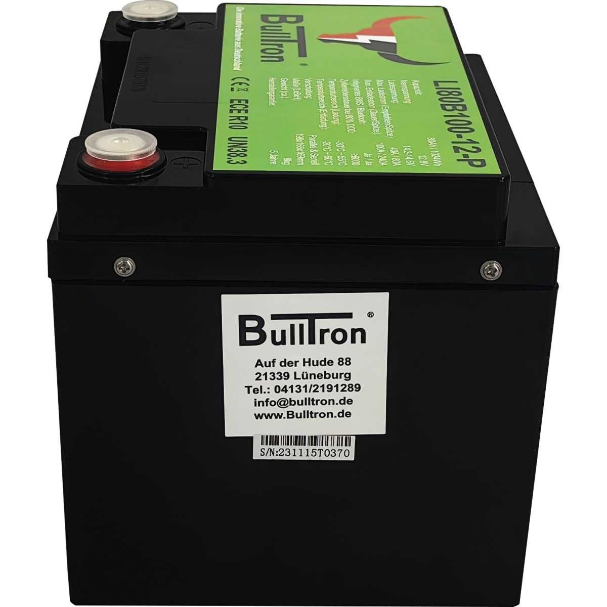 BULLTRON Lithium-Batterie POLAR 80Ah 12V inkl. BMS 100A Dauerstrom - App - LI80B100-12-P