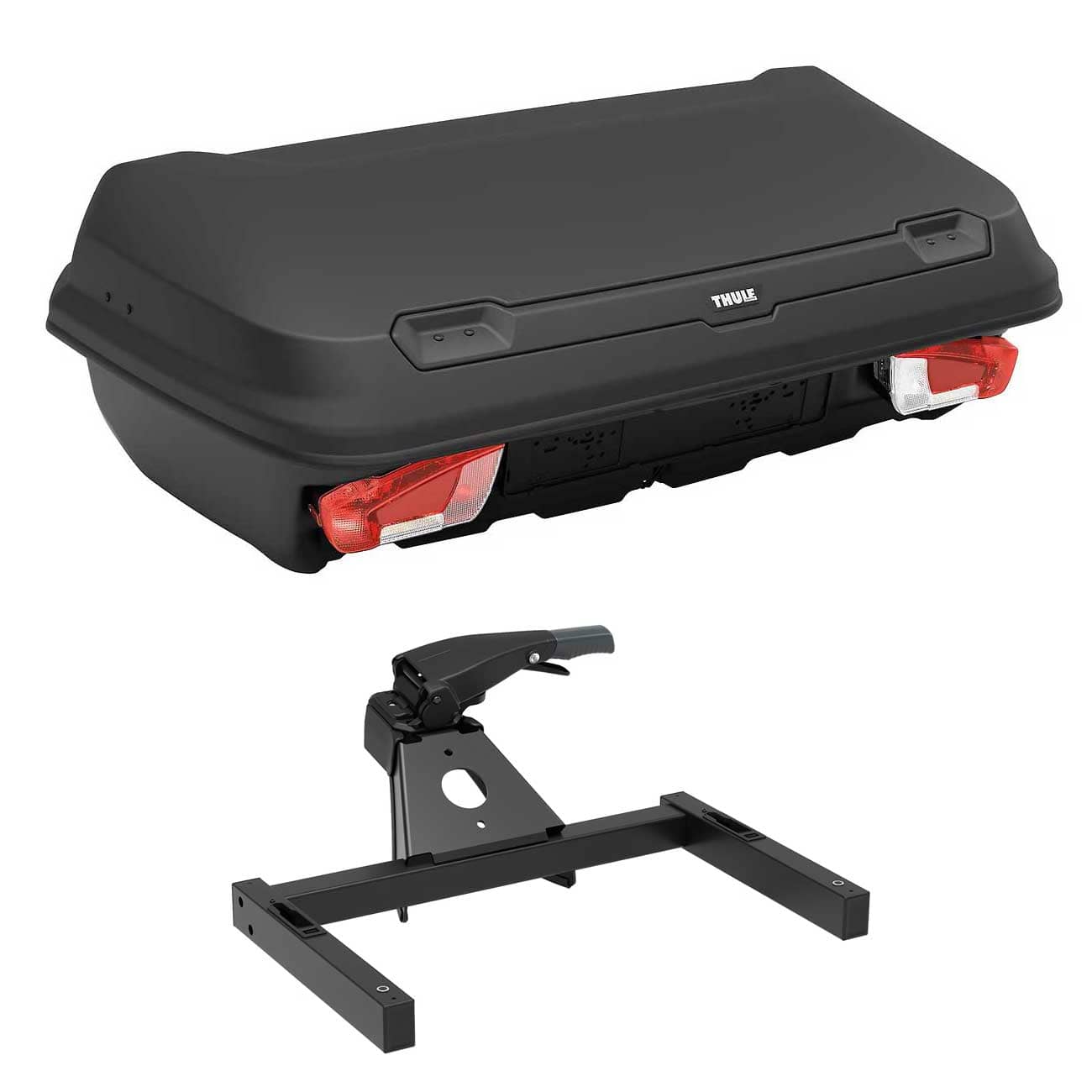THULE Arcos Box M Black Heckbox Hartschale 906100 Set inkl. Plattform 906300 Volumen 300 Liter