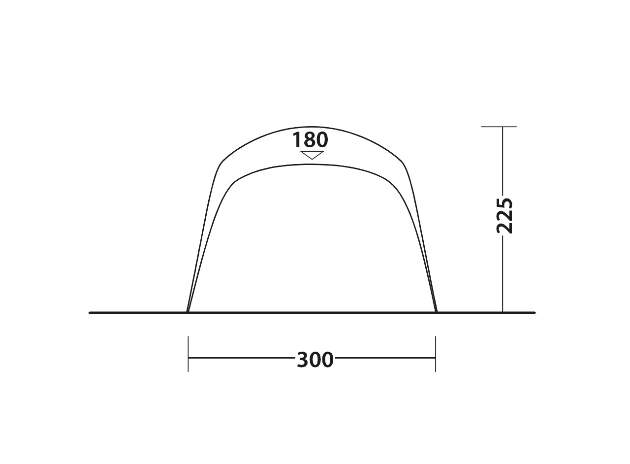 Outwell Lounge Zelt Connector M 300 x 160 cm grau-schwarz - 111342