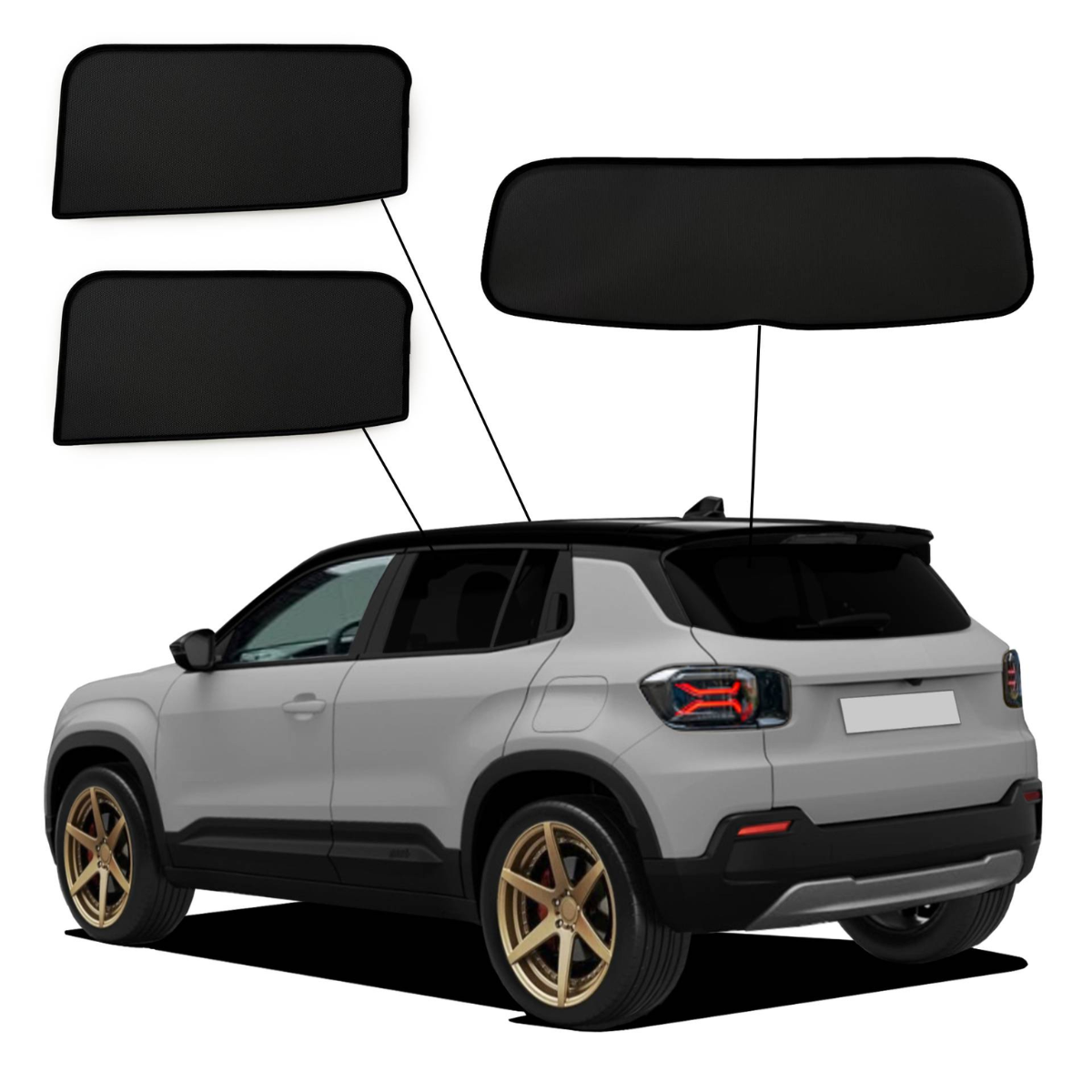 WINDESA SunClip Sonnenschutz - Sichtschutz Jeep Avenger ab Bj. 2023 Set AC - sun-10379ac