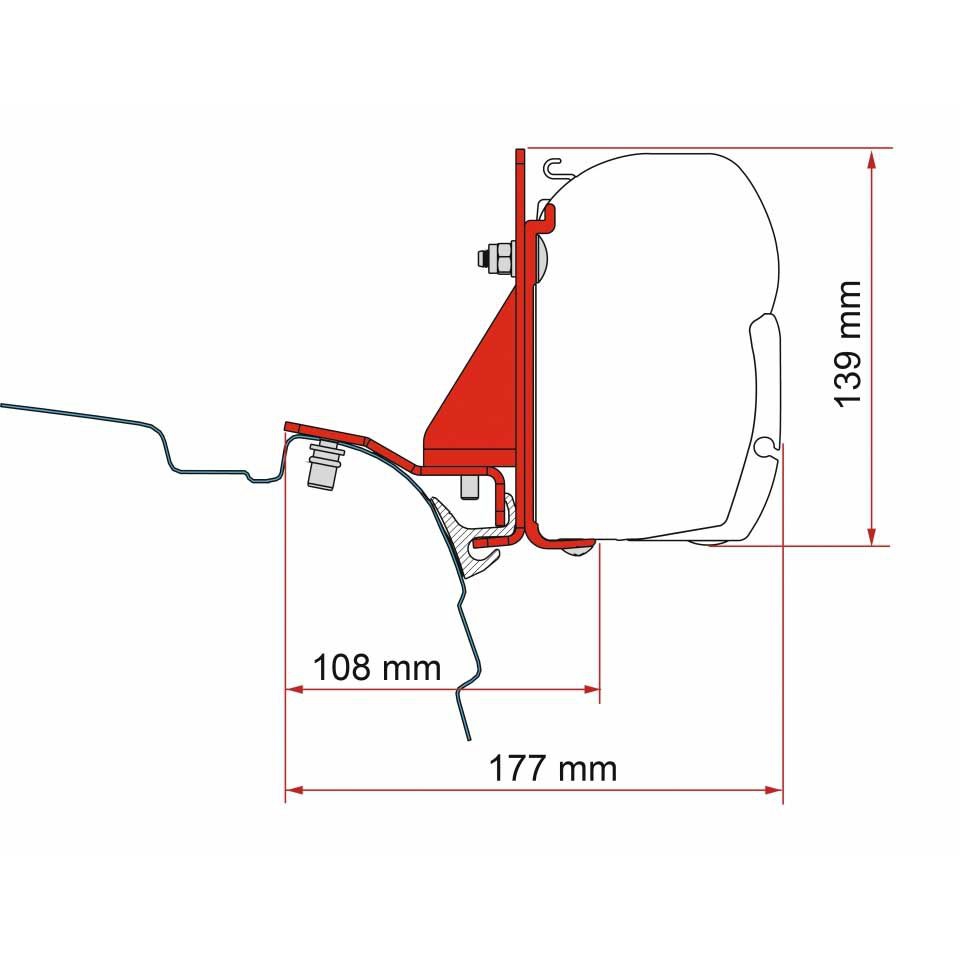 FIAMMA Adapter Kit VW T5 T6 Multirail Reimo fuer Markise F45 ZIP