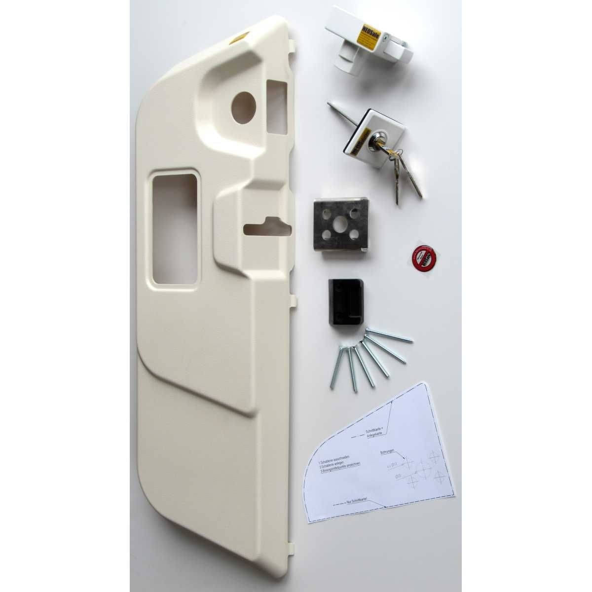 HEOSolution HEOSafe Zusatzschloss Weiss 4er-Set Gleichschliessend - 1958-4W