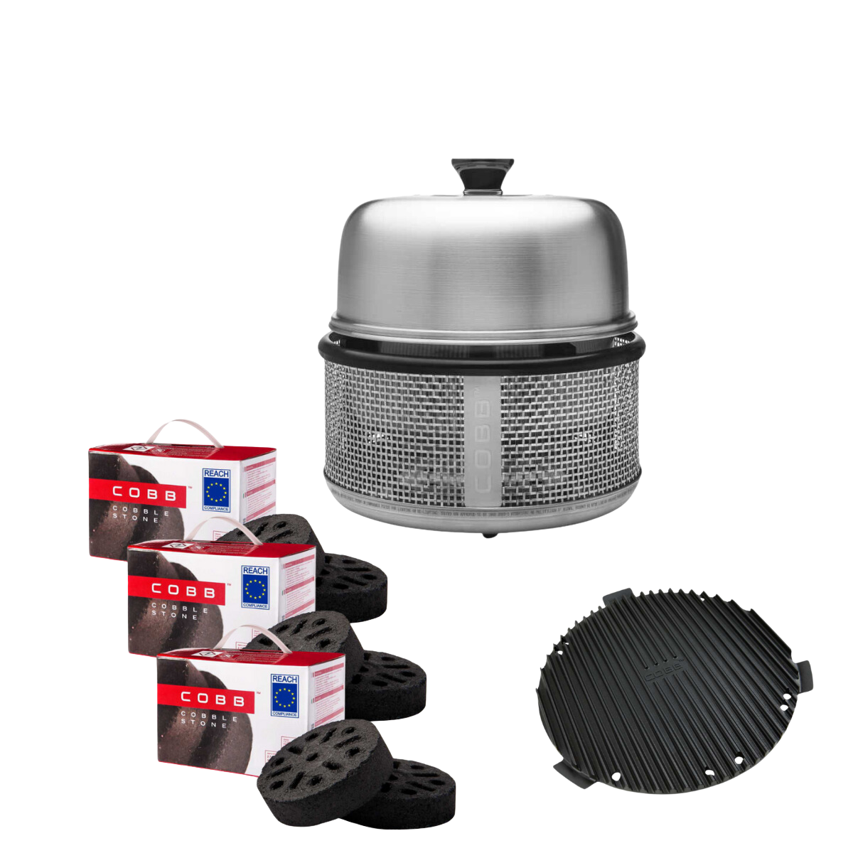 COBB Premier Air Deluxe und Griddle Premier - und 3x Cobble Stone