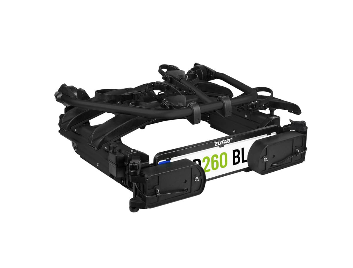 Fahrradtraeger EUFAB SD260 ausziehbar fuer 2 Raeder Hecktueren 11619 - Speziell für Pkw- Kastenwagen Vans und Wohnmobile mit Flügeltüren