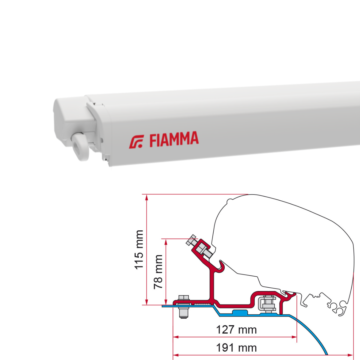 Markise FIAMMA F80 S 400 Royal grey Gehäuse weiß inkl. Adapterkit Fiat Ducato Jumper H3 L4 Markise FIAMMA F80 S 400 Royal grey Gehaeuse weiss inkl. Adapterkit Fiat Ducato Jumper H3 L4 - 07830E01R 98655-656