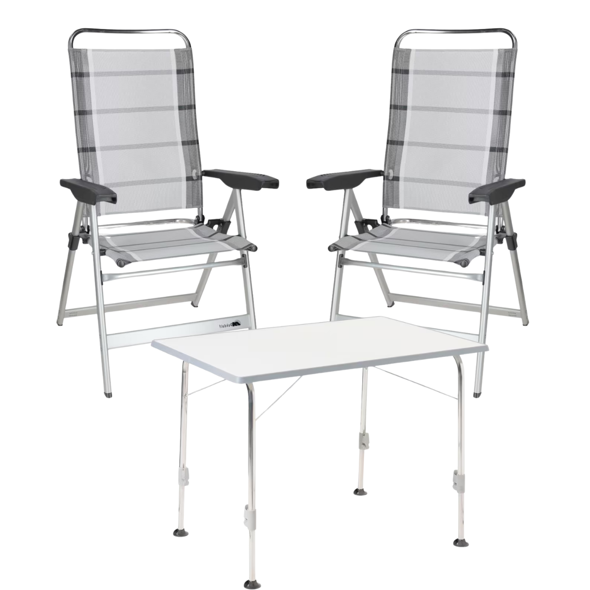 DUKDALF Stuhl Dynamic silber anthrazit 2er-Set - Tisch STABILIC II 100x68 cm hellgrau - 41-00-0649-4 40-24-1006.8