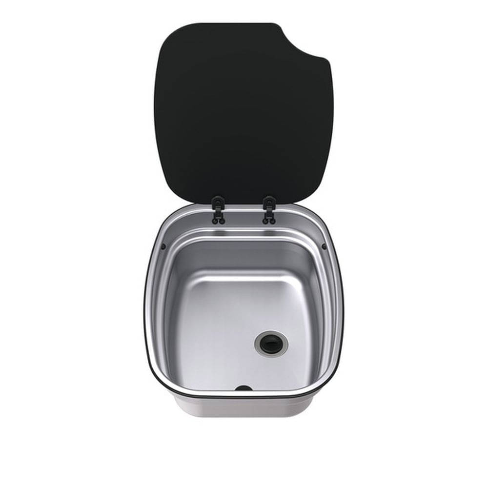 THETFORD Argent SBL 10 Spuelbecken rechteckig- mit Glasabdeckung- Edelstahl- 47x36 cm - SBL1052-SP