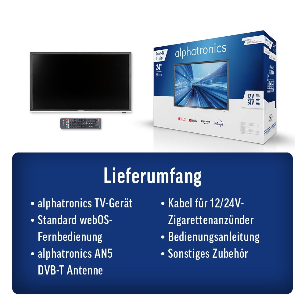 ALPHATRONICS K-19 SBW- SMART TV 19- -47 cm- Triple Tuner- BT 5.0- schwarz - 990761