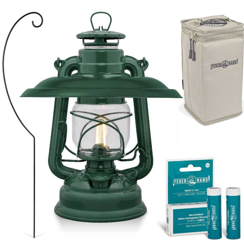FEUERHAND LED Laterne Baby Special 476 Moss Green Komplett-Set 4.0