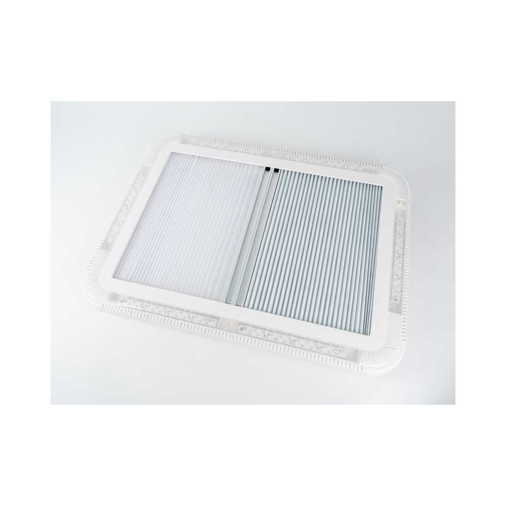 CARBEST Dachhaube 700 x 500 mm mit Zwangsbelueftung mit LED Dachstaerke 25-60 mm Grau getoent - 318780