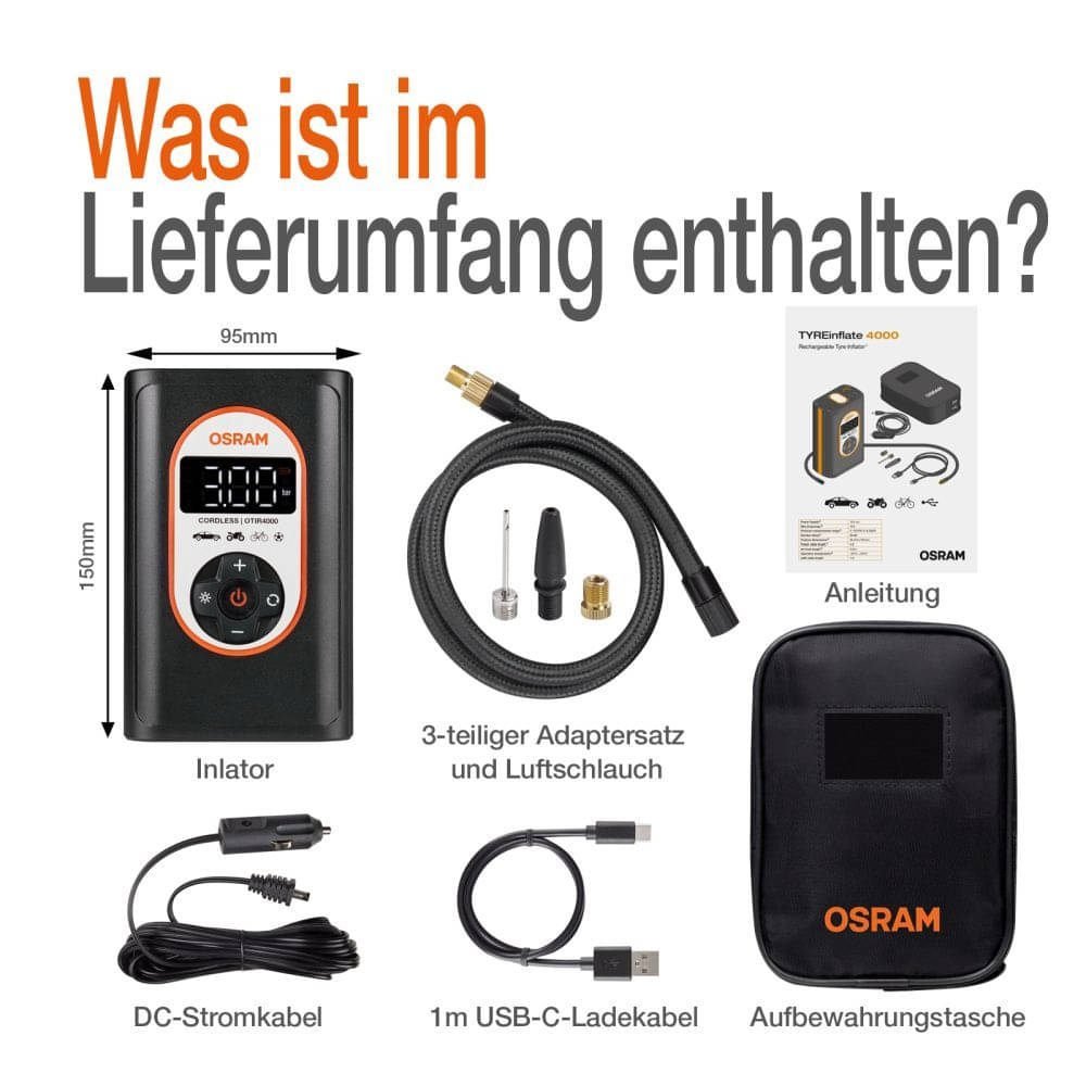 OSRAM TYREinflate 4000 Reifenpumpe - OTIR4000