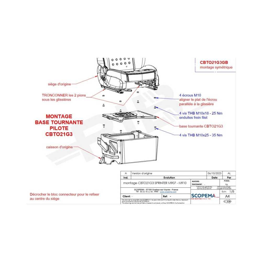 SCOPEMA Drehkonsolen-Set MB Sprinter ab Bj. 06-2018 Fahrer- und Beifahrerseite - CBTO21G3 CBTO21D3 ACAFMS