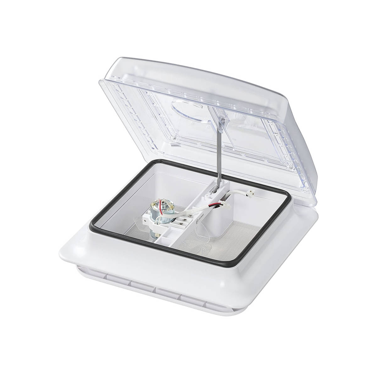 ProPlus Dachhaube mit 12V-Ventilator, 280x280 mm, Dachstärke 28-80 mm, ohne Zwangsbelüftung, Transparent ProPlus Dachhaube mit 12V-Ventilator- 280x280 mm- Dachstaerke 28-80 mm- ohne Zwangsbelueftung- Transparent 610900