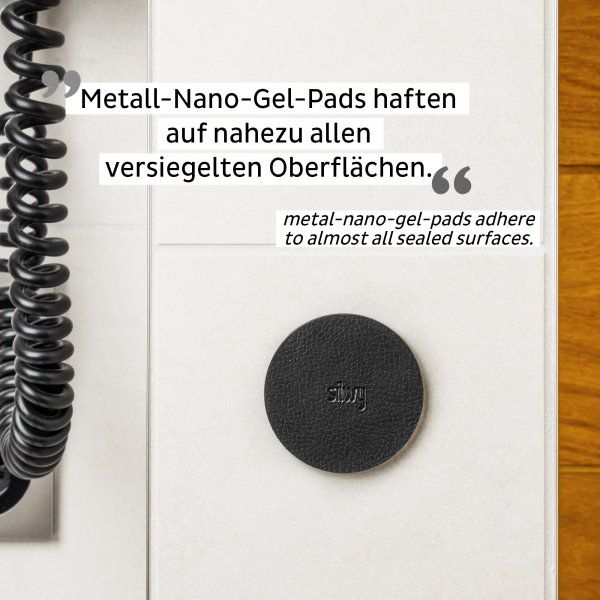 SILWY Magnet Haken CLEVER WHITE inkl. Metall Nano Gel Pad BLACK H000-14KA-1