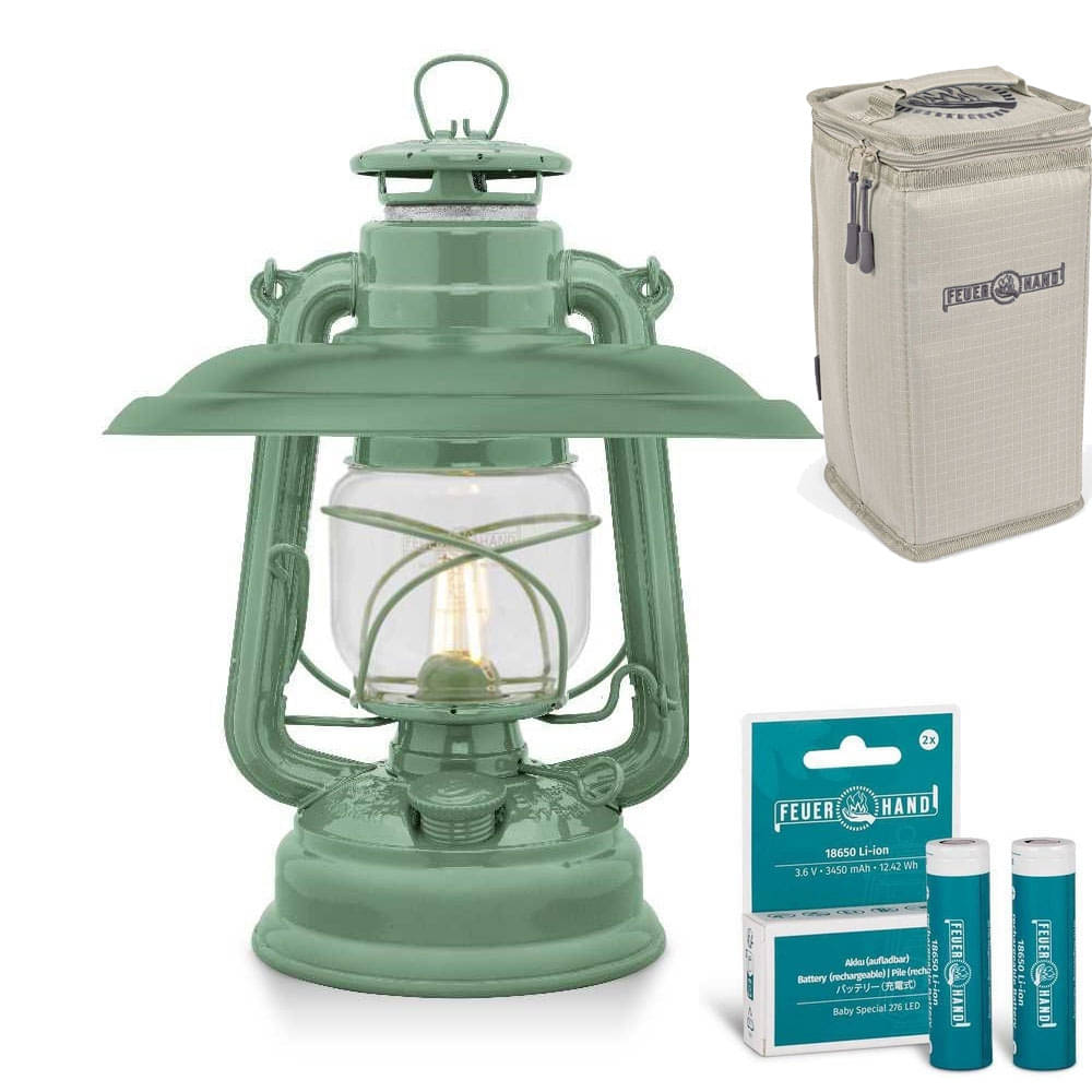 FEUERHAND LED Laterne Baby Special 476 Sage Green Komplett-Set 3.0
