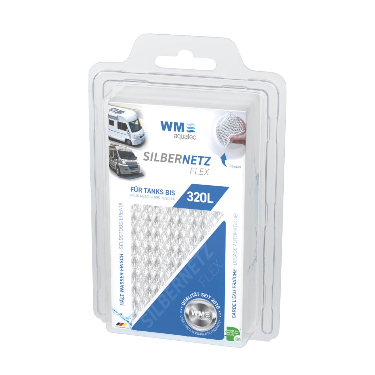 WM AQUATEC SILVERNET FLEX Waterconservering voor tankinhouden tot 320 L WM AQUATEC SILBERNETZ FLEX Wasserkonservierung fuer Tankgroessen bis 320 L - STSN-200