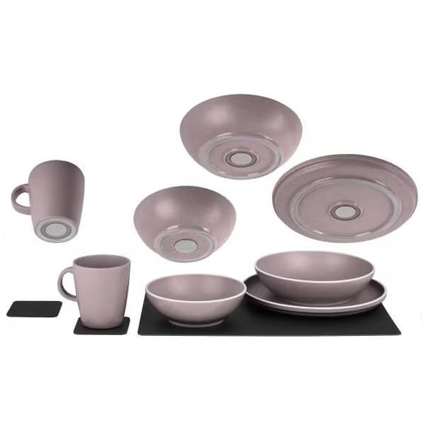 BRUNNER x SILWY DOLOMIT MAGNETIC ANTISLIP Geschirr-Set Rosé 11-tlg- - 0842050N.C15