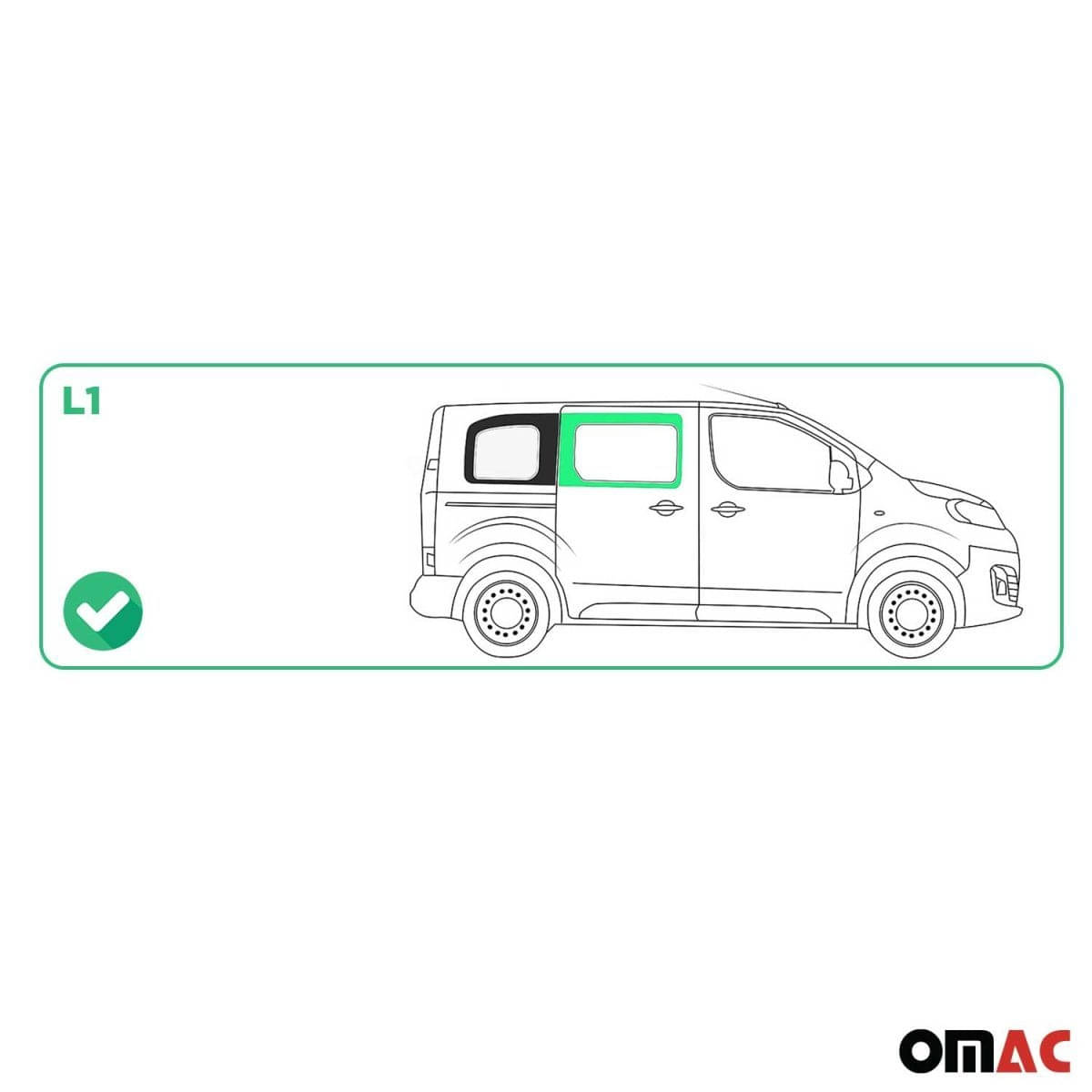 OMAC Seitenfenster Seitenscheibe Fiat Scudo L1 ab Bj. 2022 Schiebetuer Rechts - A050802