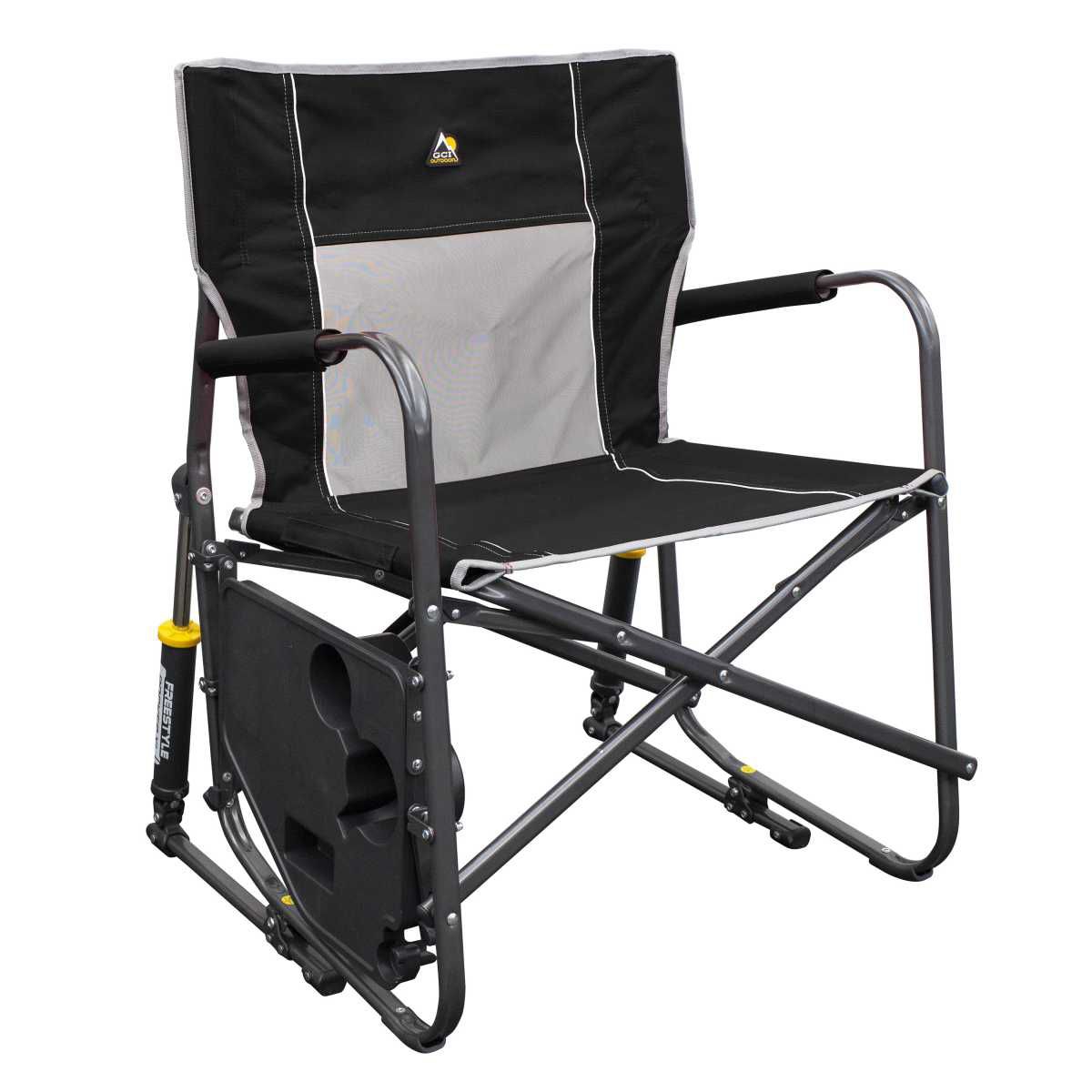 GCI faltbarer Schaukelstuhl Freestyle Rocker XL mit Seitentisch Black