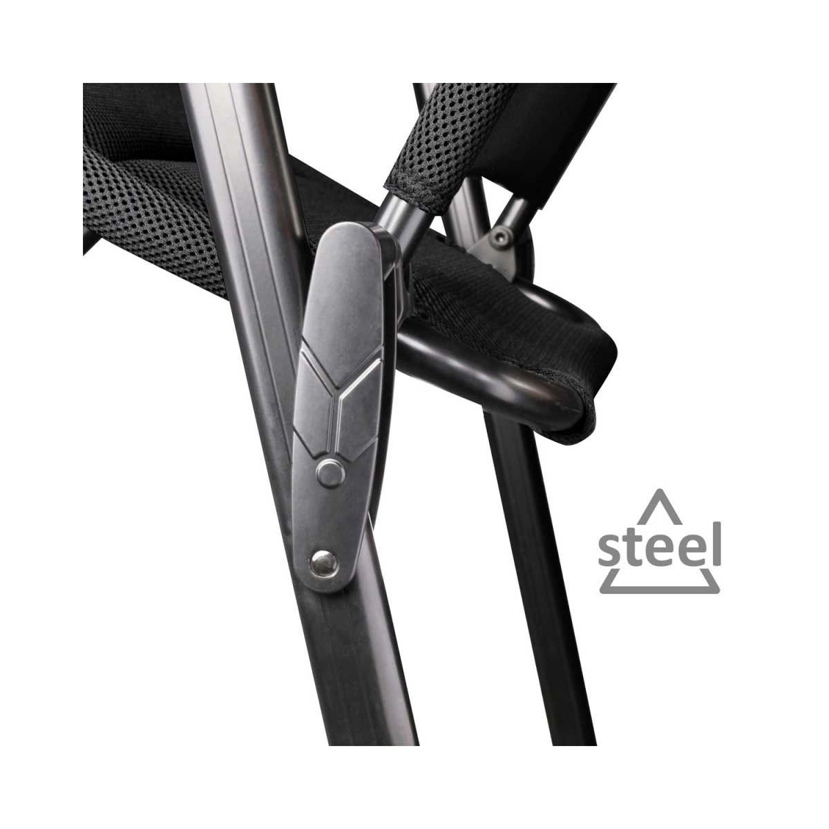 BRUNNER Campingstuhl ARAVEL VITACHIC 3D - L Dunkelgrau 2er-Set - Rolltisch TITANIUM AXIA 2 104x62 cm - 0404065N.C69L 0406097N