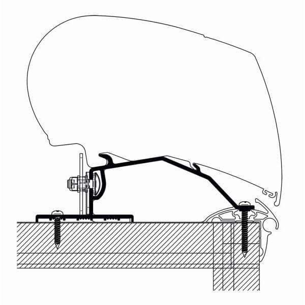 THULE Adapter Caravan Roof 550 cm fuer Markise 6300 9200 307133