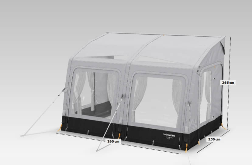 DOMETIC aufblasbares Vorzelt Rally AIR Tour 390S- 390 x 250 cm- Anbauhoehe 235-265 cm - 9120002325