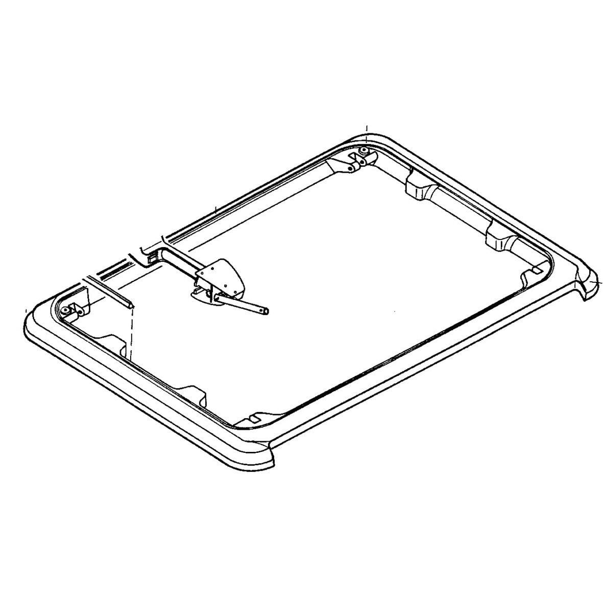 DOMETIC reserveonderdeel basisframe met aandrijving en slingeroverbrenging voor Heki 1, grijs Dometic Seitz Grundrahmen komplett grau fuer Heki 1