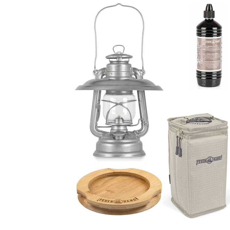 FEUERHAND Sturmlaterne 276 Zinc Plated Komplett-Set 5.0