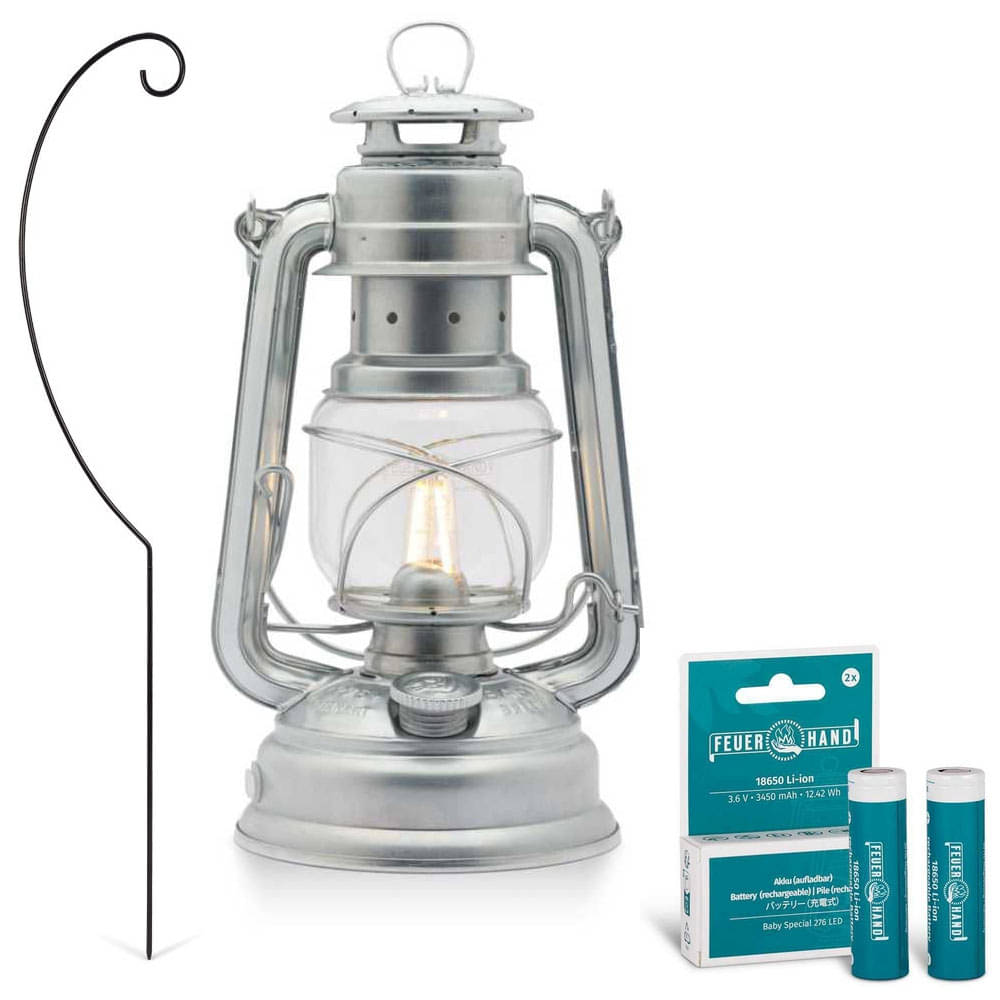 FEUERHAND LED Laterne Baby Special 276 Zinc Plated Starter Set 4.0
